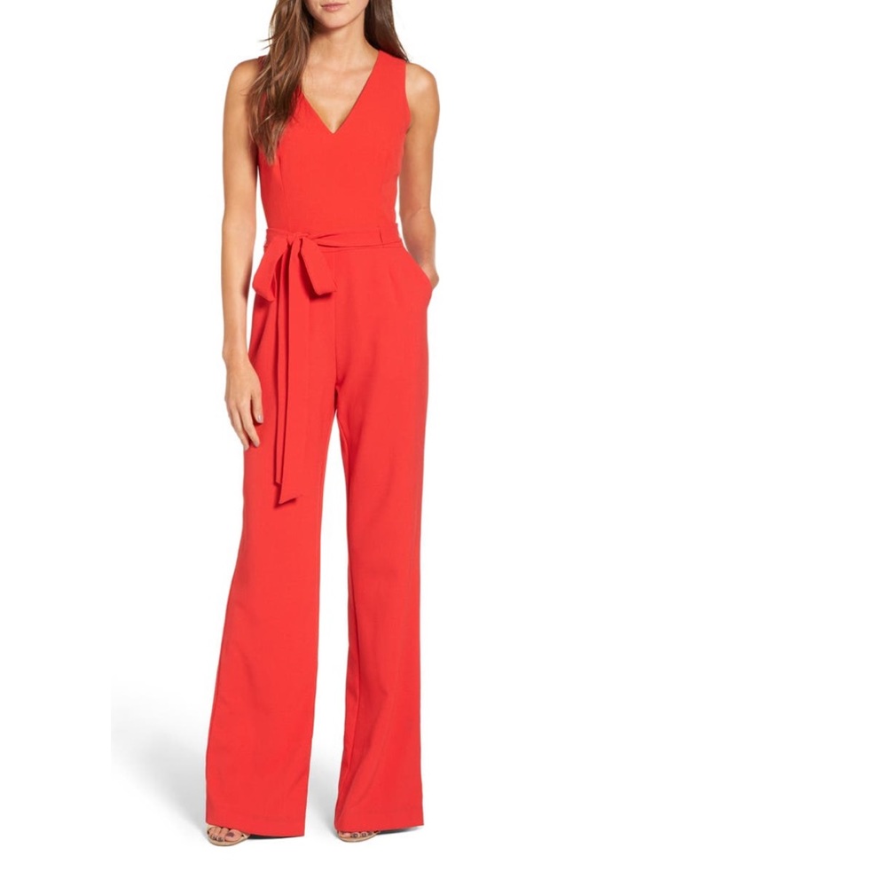 Vince Camuto Red Wide-Leg Jumpsuit